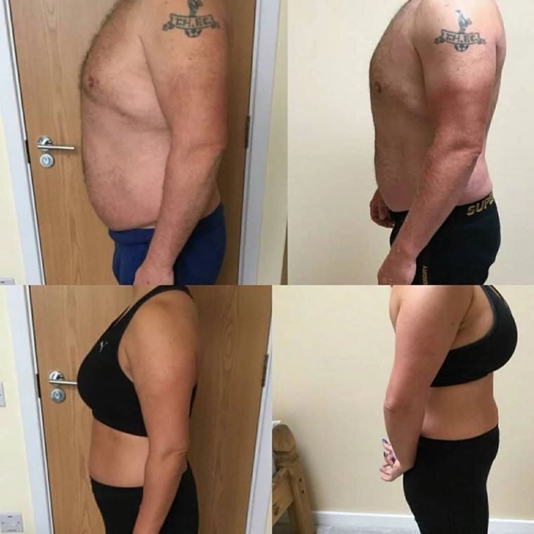 Client progress comparison: Kelly and Tom: four months of training